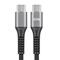 Cabo USB C Turbo Tipo C Trançado Compatível com iPhone e Samsung Resistente Carregador USB-C 2M 60W Carregamento Rápido Compatível com Cabo iPhone USB C - imagem 2