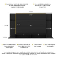 Painel Nairóbi Multimóveis para TV até 60" com Nichos e Prateleiras em Vidro - Design Moderno e Funcional - imagem 3