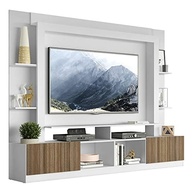 Rack Estante com Painel para TV 65" Oslo Multimóveis | Design Moderno em Branco e Madeirado - imagem 5