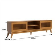 Rack para TV Até 65 Polegadas Amber com 2 Portas de Vidro Deslizante Reflecta 180cm - Design Moderno e Funcional - imagem 3