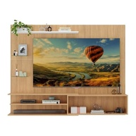 Painel para TV até 65" com 1 Porta Basculante e Prateleiras Multimóveis – Design Rustic/Branco - imagem 5