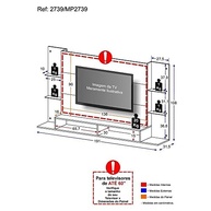 Painel TV 60" com Prateleiras de Vidro Nairóbi - Design Moderno e Sofisticado - imagem 4