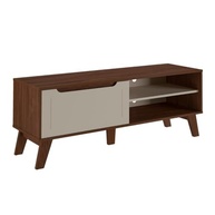 Rack para TV até 60" com Porta Basculante Lotus - Design Amêndoa e Off White | Moderno e Funcional - imagem 2