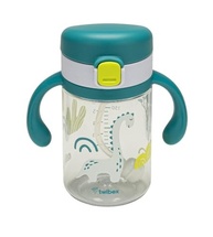 Copo de Treinamento com Canudo e Alça Dino Azul 240ml Twibex - Ideal para Bebês a Partir de 6 Meses - imagem 2