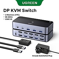 UGREEN KVM Switch 8K – Controle 2 PCs com 2 Monitores - imagem 1