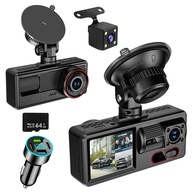 Câmera de Carro 4K UHD 3 Canais: Segurança Completa com Visão Noturna e Cartão 64GB Incluso - imagem 1