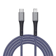 Cabo Geonav Lightning para USB-C MFi Ultra Resistente Kevlar 2M Azul/Cinza LIUC02K - imagem 2