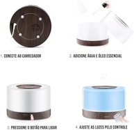 Umidificador Difusor Aromatizador Ultrassônico 700ml com LED 7 Cores, Controle Remoto e Desligamento Automático - imagem 5