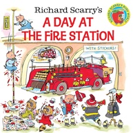 Richard Scarry: Um Dia na Estação de Bombeiros - Livro Infantil Interativo com Adesivos - imagem 1
