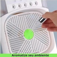 Ventilador de Mesa 4 em 1 com Umidificador e Aromatizador | LED RGB, 3 Velocidades, USB - imagem 3