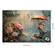 Arte de Parede Vintage Gnome Under Umbrella - Pôster 30x45cm para Decoração Rústica - imagem 3