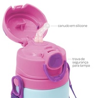Garrafinha de Alumínio Unicorn Fun - 400ml com Canudo Silicone e Segurança - imagem 5