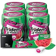 Chiclete Trident XSenses Melancia Mint Sem Açúcar Garrafa - Caixa com 6 unid. de 54g - imagem 1