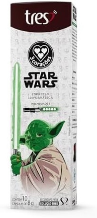 Cápsula de Café Espresso Star Wars Mestre Yoda TRES 3 Corações 10 unid - imagem 2