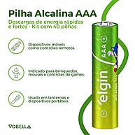 Pilhas Alcalinas AAA Palito Elgin – Kit com 40 Unidades - imagem 2