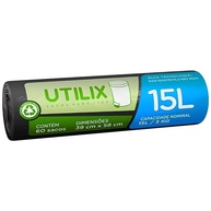 Saco para Lixo Utilix 15L - Rolô com 60 Unidades, Preto, Alta Tecnologia e Resistência Total - imagem 1