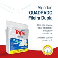 Algodão Quadrado Dupla Face TOPZ 100 Unidades Sem Perfume - Qualidade Nacional - imagem 3
