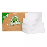 Supergreen Esponja Limpadora (4 Unidades) - Tecnologia Ákora Brasil para Limpeza Sem Produtos Químicos - imagem 2
