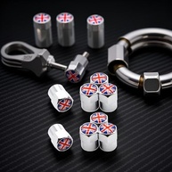 Conjunto 8 Tampas Válvula Pneu Carro Bandeira Britânica Union Jack - Liga Alumínio/Cobre - imagem 3