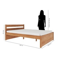 Cama de Casal em Madeira Maciça 140x190 Unique Yescasa Amêndoa - Design Elegante e Durabilidade - imagem 3