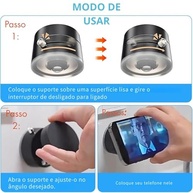 Suporte Magnético Dobrável Universal para Celular - Fixação a Vácuo e Dupla Face - imagem 5
