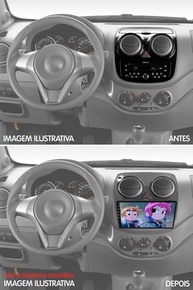 Moldura 9" Flutuante Grafite para Novo Palio Attractive 12/17 e Grand Siena - Upgrade Moderno - imagem 4