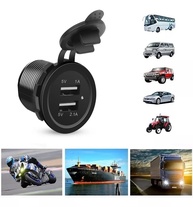 Tomada USB Dupla Turbo 3.1A para Veículos, Motos e Barcos - Carregamento Rápido Vermelha KLX - imagem 5