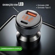 Carregador Veicular Turbo 60W com Cabo Premium: Carregamento Ultrarrápido USB-C e USB 3.0 - imagem 3