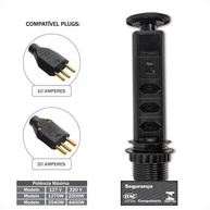 Torre de Tomada Retrátil Bivolt 3 Tomadas 20A com USB-A e USB-C - Elegância e Funcionalidade - imagem 4