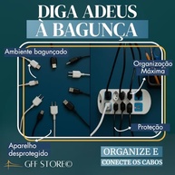Extensão Régua de Energia 8 Tomadas + 2 USB 2m - Potência 2500W Branco - imagem 3