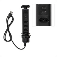 Torre de Tomada Retrátil Bivolt 3 Tomadas 20A com USB-A e USB-C - Elegância e Funcionalidade - imagem 1