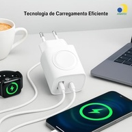 Carregador 3 em 1 Magnético Sem Fio para Watch + USB-C PD 20W Turbo - imagem 3