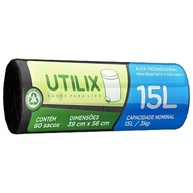 Saco para Lixo Utilix 15L - Rolô com 60 Unidades, Preto, Alta Tecnologia e Resistência Total - imagem 4