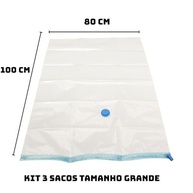 Kit 3 Sacos a Vácuo Impermeável 80x100cm com Bomba - Organize e Compacte Roupas, Cobertores e Mala de Viagem - imagem 4