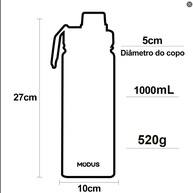 MODUS Garrafa Térmica Esportiva 1000ML Aço Inoxidável Isolamento a Vácuo Azul Marinho - imagem 4