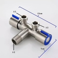 Torneira Registro T com Dupla Saída em Aço Inox – Válvula de Controle Duplo para Instalações Hidráulicas - imagem 3
