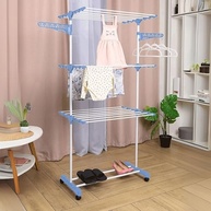 Varal de Chão 3 Andares Dobrável com Rodas - Ideal para Apartamentos e Espaços Pequenos - imagem 3