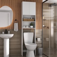 Armário para Banheiro Sobre o Vaso Sanitário com 2 Portas | Multimóveis Branco | Organização Inteligente - imagem 2