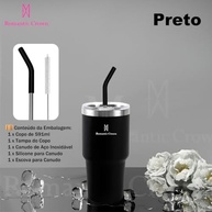 Copo Térmico Romantic Crown 591ml com Canudo - Aço Inoxidável, Isolamento a Vácuo, à Prova de Vazamento - imagem 3