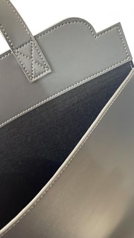 Lixeira de Carro Premium Cinza Escuro em Couro Sintético - Organize seu Veículo com Estilo! - imagem 3