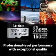 Cartão de Memória Lexar Professional SILVER PLUS microSDXC 256GB: Velocidade e Segurança para Seus Projetos - imagem 3