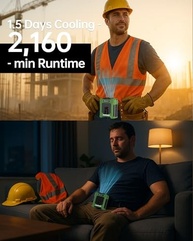 Ventilador de Cintura Portátil 2025 | 6 Velocidades, 10000mAh, 35H de Uso, Luz LED, SOS, para Trabalho e Aventuras - imagem 3