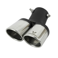 Ponteira Velspeed Esportiva Dupla Curva Oblíquo Preta - Estilo e Performance para Seu Carro - imagem 1