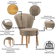 Poltrona de Recepção em Veludo Cappuccino - Estilo Moderno e Conforto Premium - imagem 5