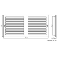 Grade de Ventilação Encaixe Retangular 24x12cm – Ventilação Natural e Duradoura - imagem 3