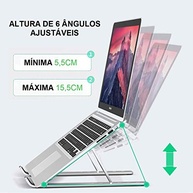 Suporte Ergonômico em Alumínio Ajustável para Notebook e MacBook | Conforto e Ventilação - imagem 4
