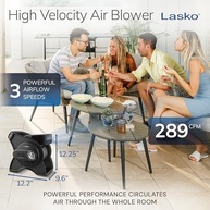 Lasko Ventilador U12104 Pro de Alta Velocidade - Potente Refrigeração e Versatilidade para Casa e Trabalho - imagem 3