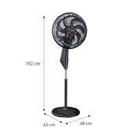 Ventilador de Coluna Arno X-TREME 7 Cinza 40cm VE72 – 150W, 7 Pás, 3 Velocidades, Oscilação 80°, Altura Ajustável - imagem 3