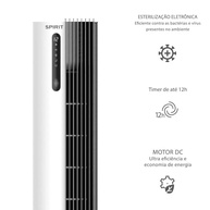 Ventilador Torre Spirit Esterilizador 110cm - Controle Remoto, Painel Digital e Função Esterilizar Ar - imagem 5