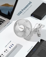 Ventilador de Mesa USB Gaiatop 5,5" - 3 Velocidades Silencioso com Rotação 90° - imagem 3